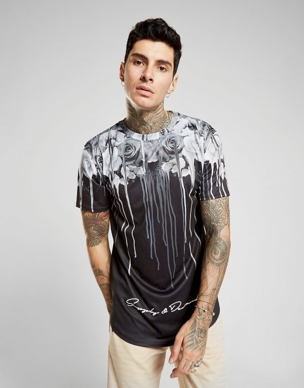 Supply & Demand Floral Drip T-Shirt Musta