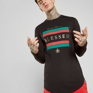 Supply & Demand Foiled Long Sleeve T-Shirt Musta