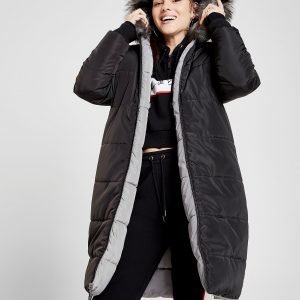 Supply & Demand Fur Reversible Longline Parka Jacket Musta