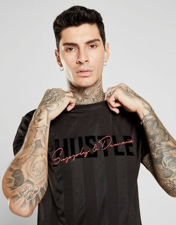 Supply & Demand Jacquard Hustler T-Shirt Musta