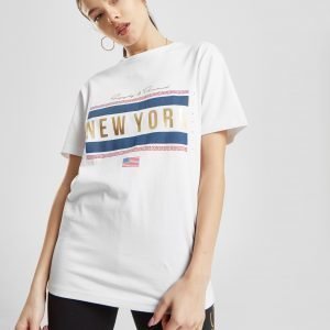 Supply & Demand Meander New York Boyfriend T-Shirt Valkoinen