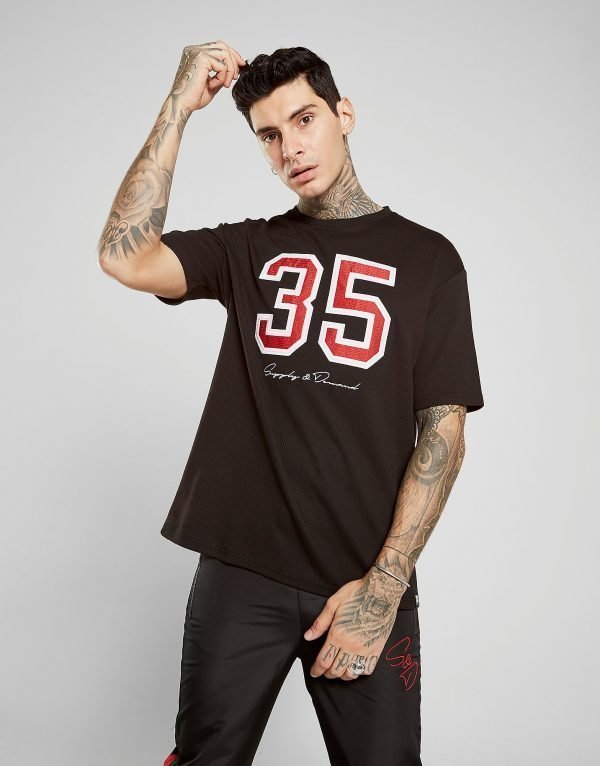 Supply & Demand Oversized Mesh T-Shirt Musta