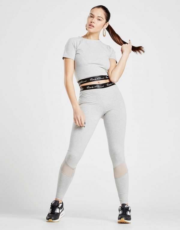 Supply & Demand Script Mesh Leggings Harmaa