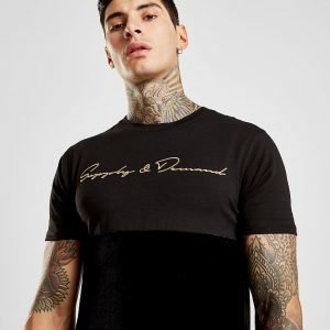 Supply & Demand Script Velour T-Shirt Musta