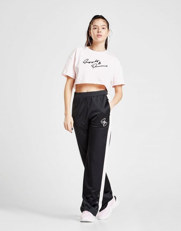 Supply & Demand Wide Leg Popper Pants Musta