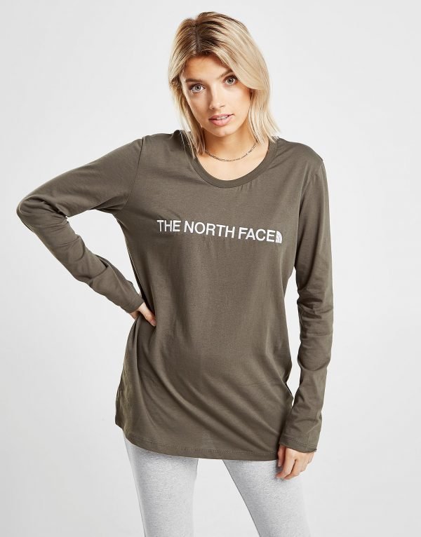 The North Face Embroidered Logo Long Sleeve T-Shirt Vihreä