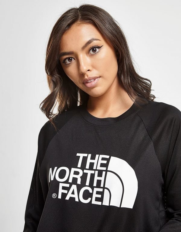 The North Face Mesh Crop Long Sleeve T-Shirt Musta