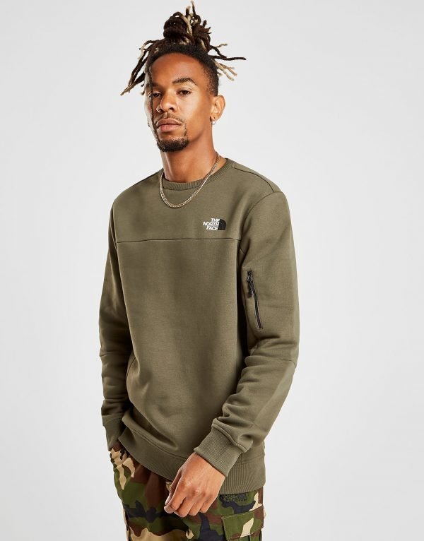 The North Face Zip Pocket Crew Sweatshirt Vihreä