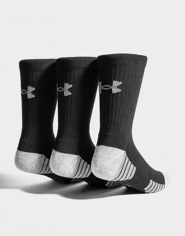 Under Armour 3 Pack Heatgear Tech Crew Socks Musta