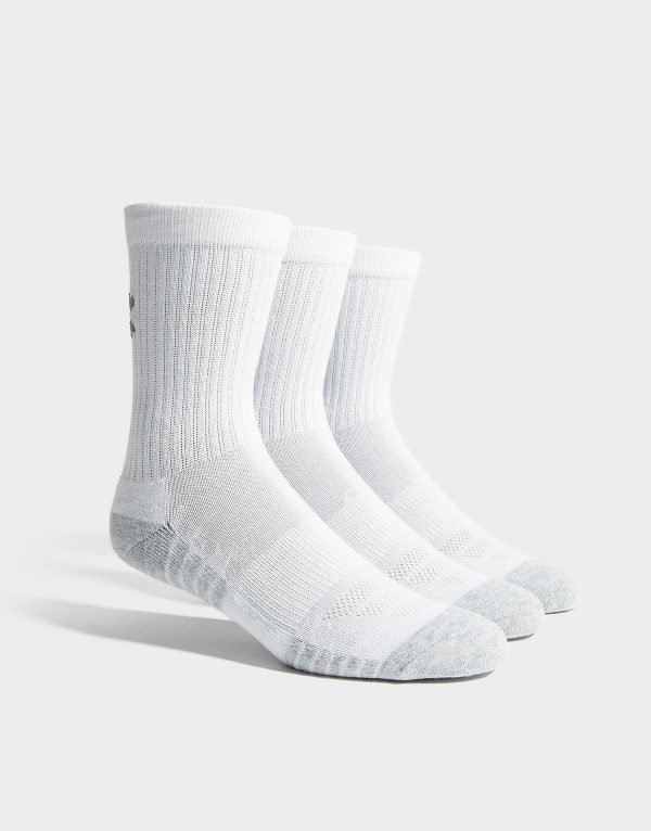 Under Armour 3 Pack Heatgear Tech Crew Socks Valkoinen