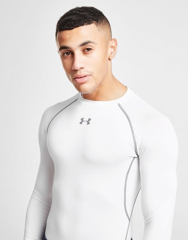 Under Armour Heatgear Long Sleeve Compression T-Shirt Valkoinen