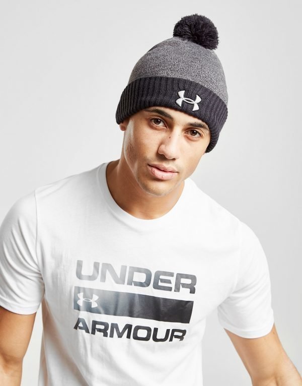 Under Armour Logo Pom Beanie Hat Harmaa