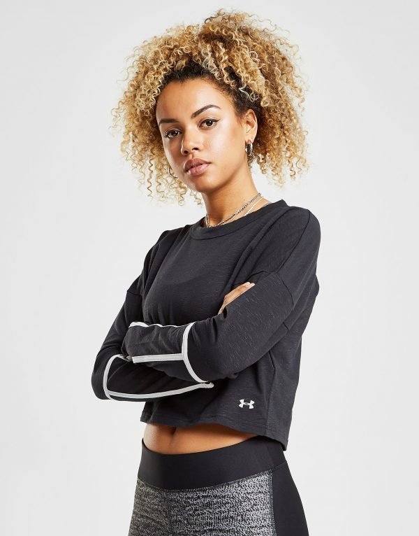 Under Armour Long Sleeve Crop Top Musta