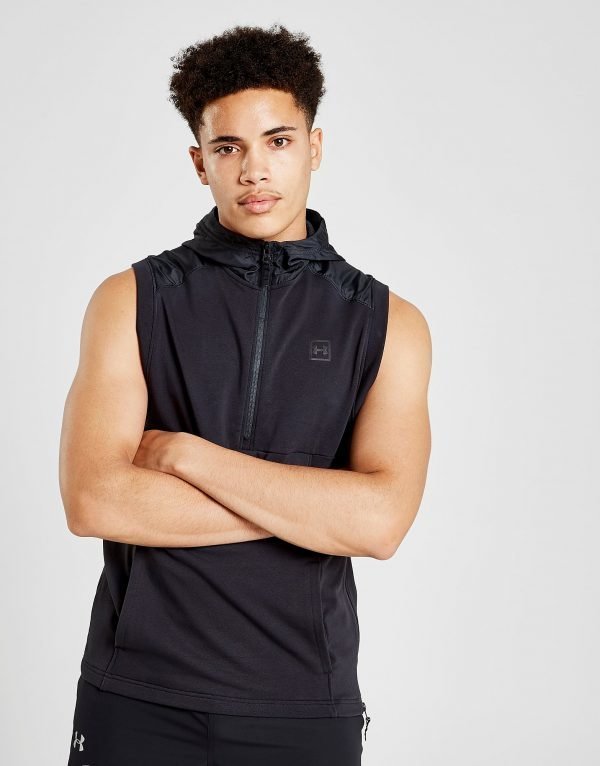 Under Armour Threadborne Terry Sleeveless Overhead Hoodie Musta