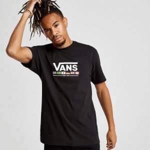 Vans Short Sleeve Flag Central Logo T-Paita Musta