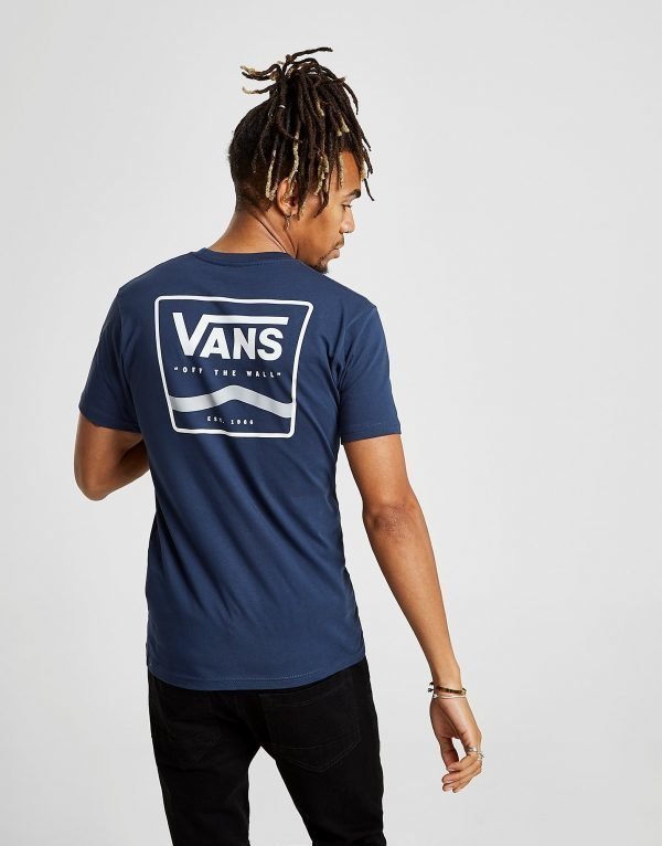 Vans Short Sleeve Sidestripe T-Paita Laivastonsininen