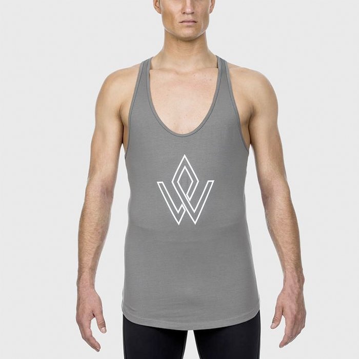 Workout Empire Imperial Logo Stringer Platinum L