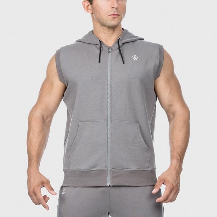 Workout Empire Imperial Sleeveless Hoodie Platinum L