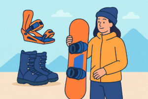 Lumilautailun varusteet – lauta, sidokset ja boots